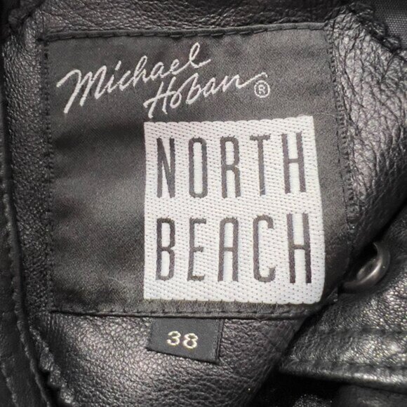 Michael Hoban North Beach Black Leather Jacket Size 38 Made in USA - Picture 10 of 14
